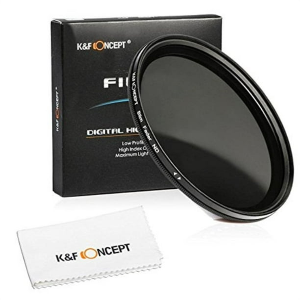 Lens Cleaning Cloth for DSLR Cameras K/&F Concept 46mm Slim HD Multi-Coated Variable Polarizing ND Neutral Density Adjustable ND2 ND4 ND8 to ND400 Lens Filter